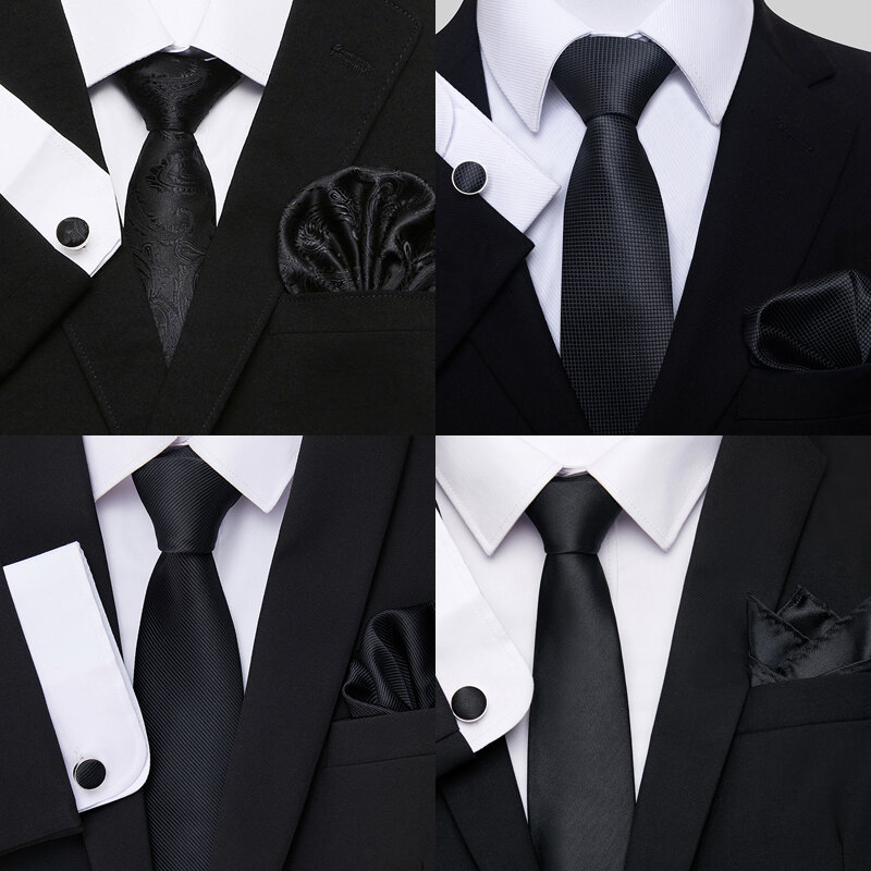 2023 نمط جديد مزيج الألوان الحرير هدية الزفاف التعادل جيب Squares مجموعة ربطة العنق الرجال دعوى اكسسوارات الأبيض الصلبة عيد السنة الجديدة