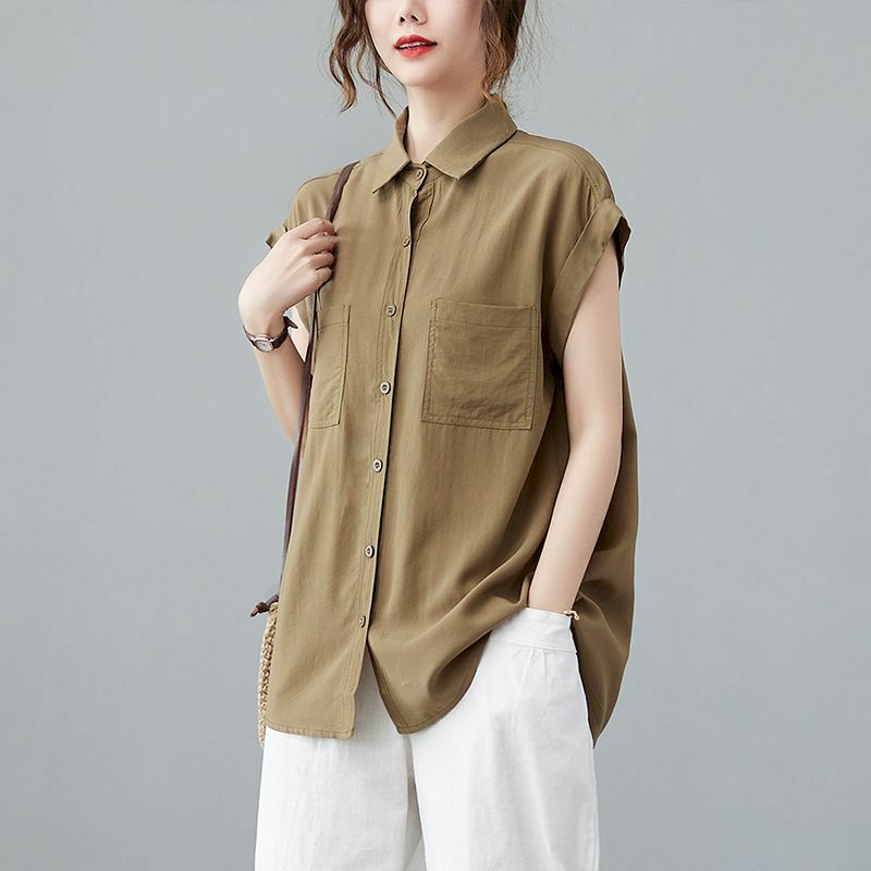 بلوزات عصرية للنساء ، قميص قصير الاكمام صلب غير رسمي ، قمصان خفيفة تظهر رقيقة 2023 ، قميص رقيق موضة الصيف Y2k الملابس