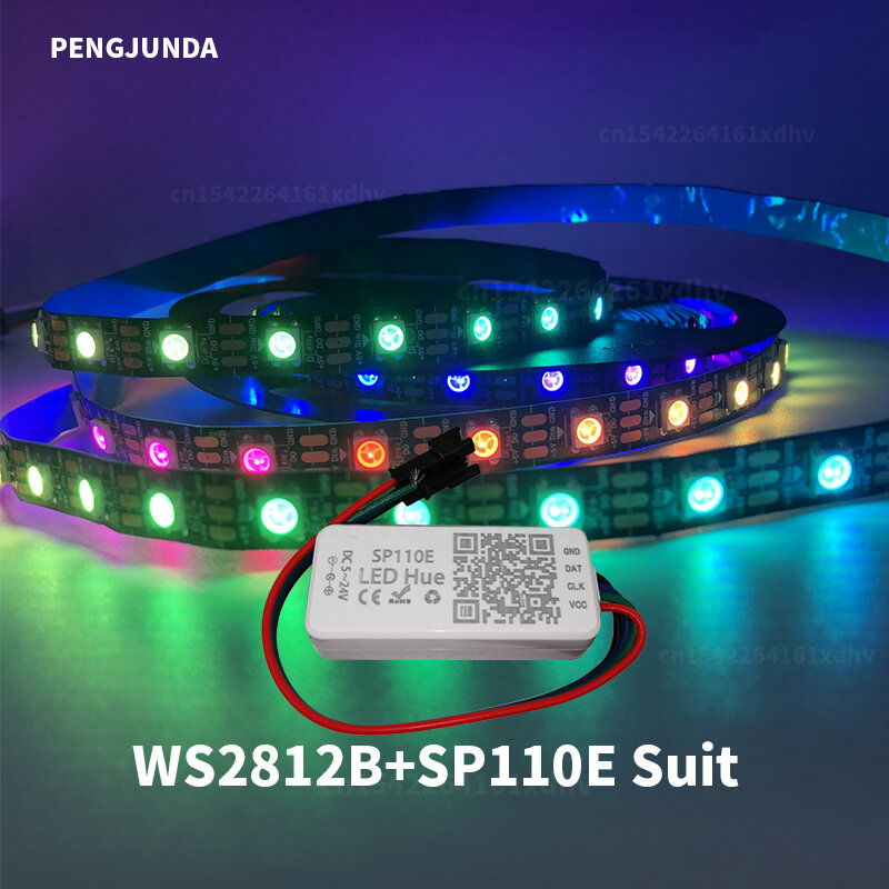 5 فولت WS2812B Led قطاع WS2812 30/60/144 بكسل/م RGB فردي عنونة LED ضوء مع SP110E USB بلوتوث تحكم عدة