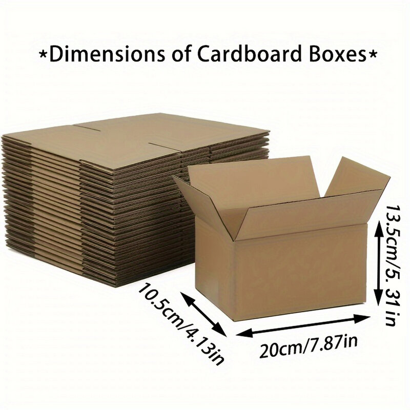 صندوق بريد من الورق المقوى المموج بني مع أغطية ، صناديق شحن بريدية ، جدار واحد ، 7.87x4.13x5.31in ، 32 رطل لكل متر مربع