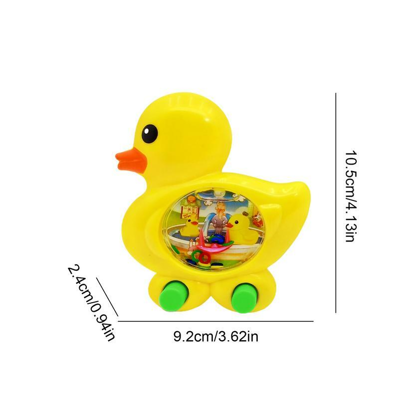 آلة لعبة المياه المحمولة ، شكل بطة صفراء صغيرة ، رمي حلقة ، لغز الرجعية ، ألعاب Vintage