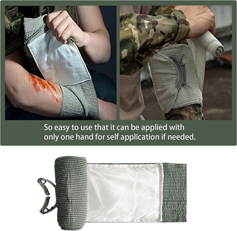 4/6in ضمادة إسرائيلية تضميد الجروح في حالات الطوارئ القتالية ضغط التكتيكية صدمة الإسعافات الأولية IFAK الصدمة الطبية العسكرية