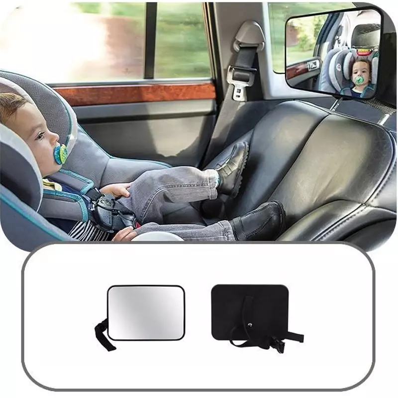 مرآة رؤية خلفية للسيارة قابلة للتعديل للرضع والطفل ، مرآة أمان واسعة ، شاشة مسند الرأس ، تصميم داخلي ، جودة عالية