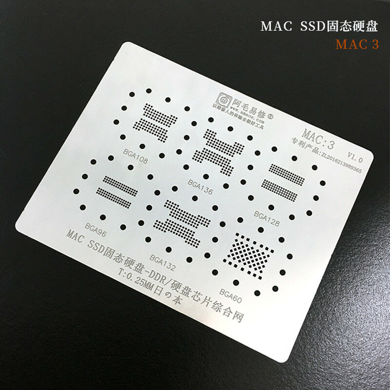 لماك بوك ماك برو A2159 A1706 A1707 A1534 قوة USB شحن IC CPU/RAM SSD DDR WIFI A1989 A1932 بغا rebيعادل الاستنسل MAC1-9
