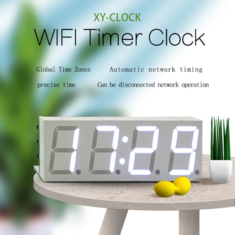 وحدة ساعة خدمة الوقت الأوتوماتيكية ، ساعة إلكترونية رقمية ذاتية الصنع ، شبكة لاسلكية ، خضراء
