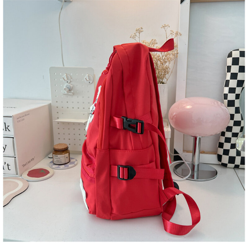 حقيبة مدرسية غير رسمية للنساء من Hello Kitty ، حقيبة ظهر لطيفة ذات خمس نجوم للفتيات ، أزياء طلابية متعددة الاستخدامات ، سعة كبيرة ، جديدة