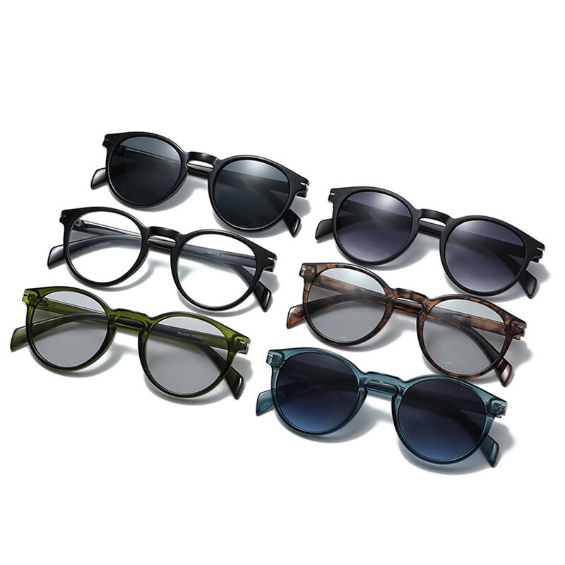 SHAUNA الرجعية النظارات الشمسية المستديرة النساء المسامير الموضة الديكور واضح التدرج نظارات الرجال ظلال UV400 نظارات شمسية
