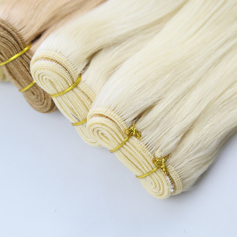JSNME-حزم لحمة شعر بشري مستقيم للنساء ، نسج ريمي الأوروبي ، خياطة في وصلات لحمة ، شعر أشقر ، شعر طبيعي ، 14 في-24 في