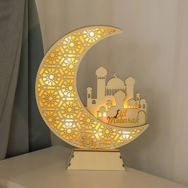 إضاءة ليلية على شكل قمر ليد ، مشغولات عيد ، ديكور طاولة إسلامي ، غرفة نوم ، غرفة معيشة ، منزل ، هدايا حفلات