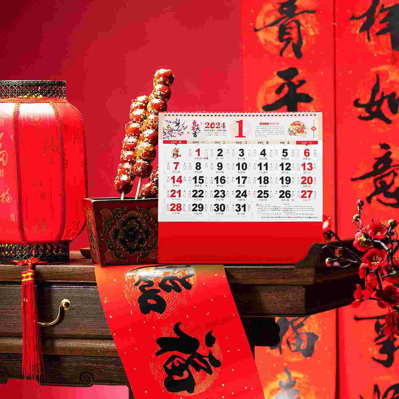 التقويم الصيني التقليدي للقمر ، التنين المعلق ، شهريا ، ديكور المنزل والمكتب ،