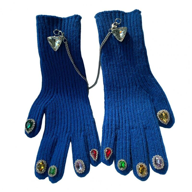 Lady Winter Gloves 1 Pair Creative Knitted Luxury  Great Friction Ridding Gloves for Outdoor