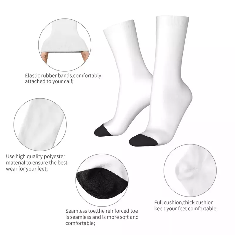جوارب بطباعة كتلة كرفان عتيقة للرجال والنساء ، أحذية مشي عتيقة ، جوارب بيضاء وخضارية