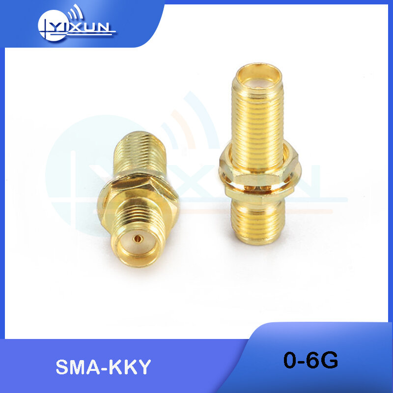 5 قطعة SMA-KKY RF موصل SMA أنثى إلى أنثى مزدوجة تمرير لوحة تصاعد محول عالية التردد 0-6G اختبار موصل