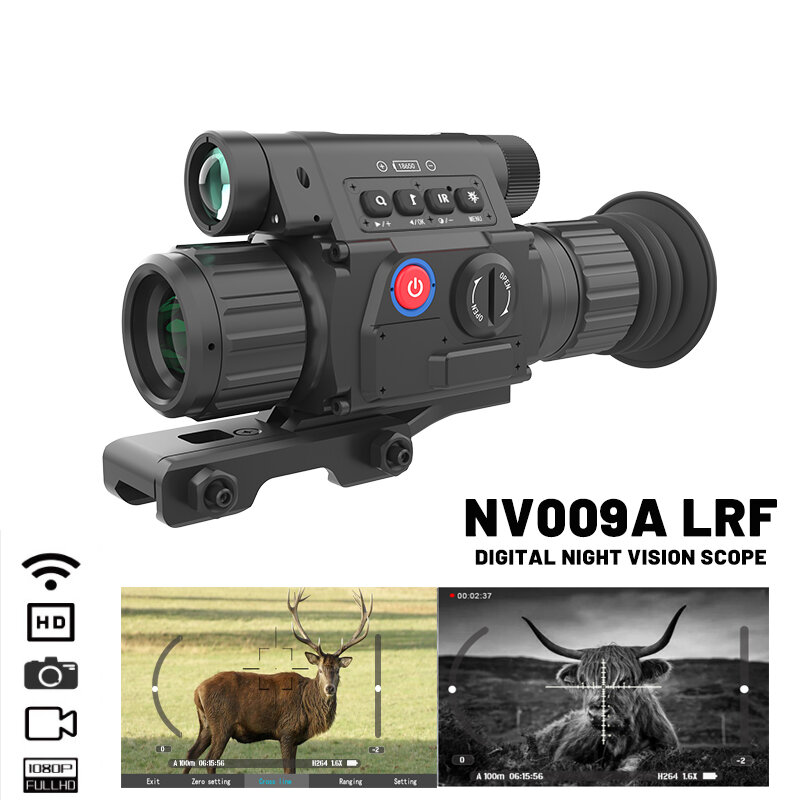 NV009A/LRF صغيرة للرؤية الليلية كليب على البصر نطاق الأشعة تحت الحمراء الرقمية مع الليزر Rangefinder تتراوح سجلات الفيديو ليلة الصيد يوم