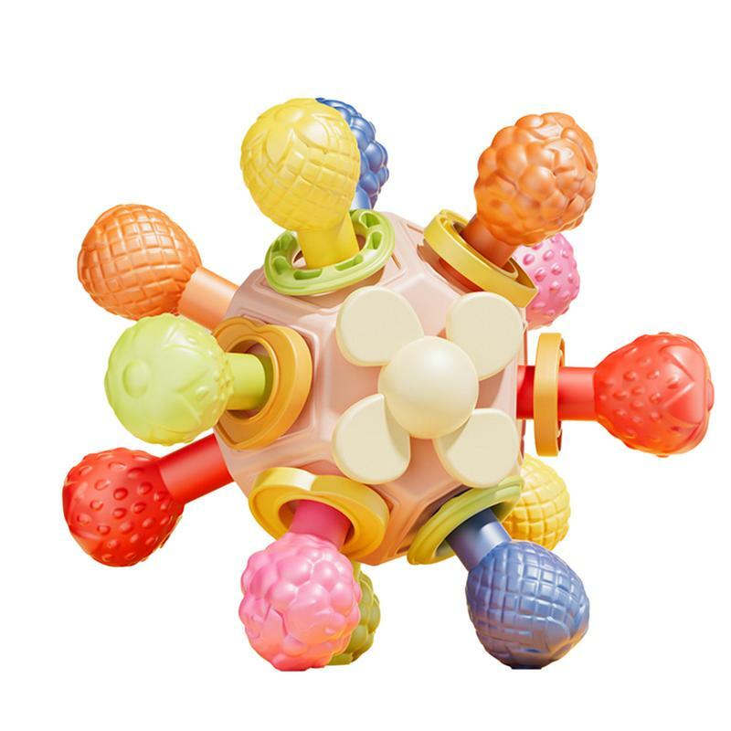 لعبة كرة خشخيشة تعليمية مونتيسوري للأطفال ، عضاضة أسنان ناعمة ، تصميم مضاد للتورم ، ألعاب حسية ، هدايا للأطفال
