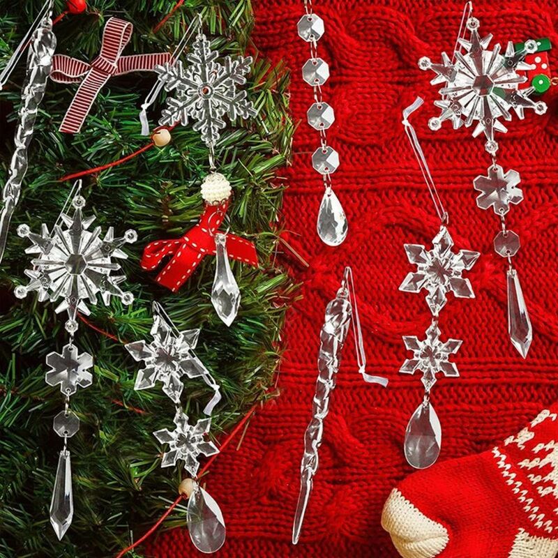 الاكريليك شجرة عيد الميلاد المعلقات ، الثلج والجليد الشريط ، أداة زينة عيد الميلاد ، جديد