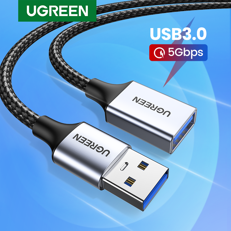 Ugreen USB 3.0 كابل تمديدات كابلات USB ذكر إلى أنثى كابل بيانات USB3.0 موسع الحبل للكمبيوتر TV تمديدات كابلات USB