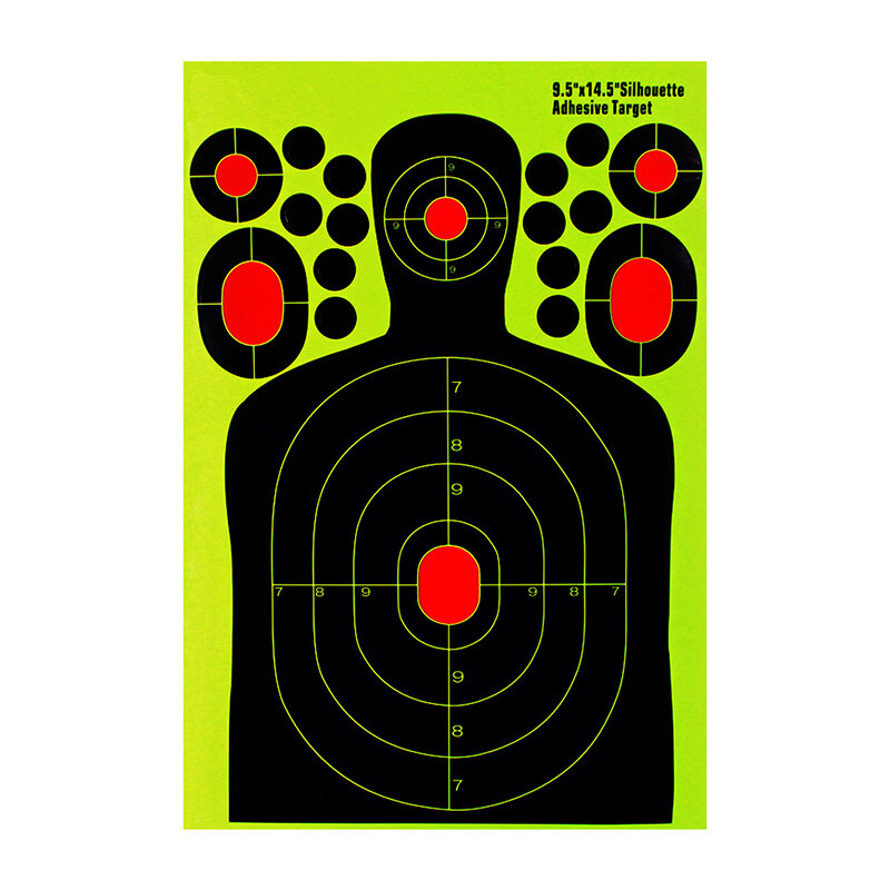 5 قطعة الأخضر الفلورسنت الهدف ورقة بندقية اطلاق النار الهدف اطلاق النار ملصقات ممارسة رد الفعل الاخرق اطلاق النار بندقية
