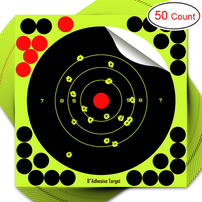 50 قطعة مستديرة الهدف Pasters اطلاق النار ملصقات 8 بوصة ذاتية اللصق ملصقات اطلاق النار والصيد الهدف النقاط ملصق بندقية بنادق