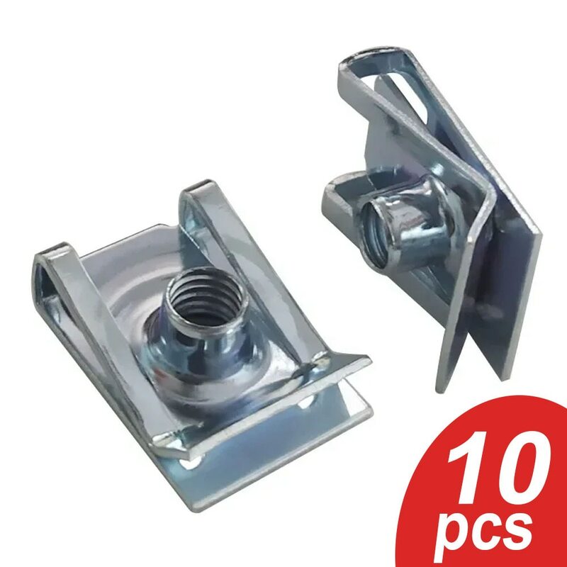 10pcs U Type Clips with Thread M6 M5 M4 M8 8mm 5mm 6mm 4mm Reed Nuts for Car Motorcycle Scooter ATV Moped