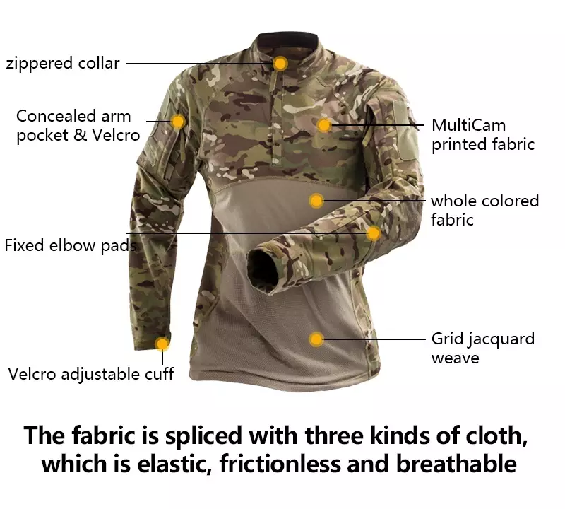 قمصان تكتيكية مقاومة للماء ، زي مموّه متعدد الألوان ، بدلات صيد ، سراويل ووسادات ، تيشيرت قابل للتنفس ، ملابس خارجية ، قمم