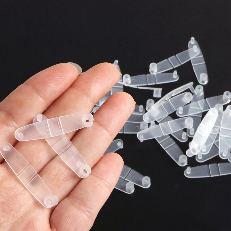 100 قطعة البلاستيك الأبيض مشبك زر المفاتيح PP كليب شفاف للطي حلية كيرينغ مفتاح سلسلة DIY بها بنفسك اكسسوارات