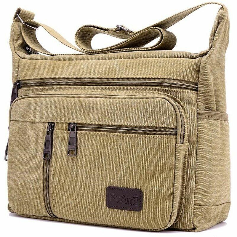 عالية الجودة الرجال قماش حقيبة كتف عادية حمل السفر الرجال حقيبة كروسبودي سعة كبيرة حقيبة ساعي الترفيه حقيبة السفر