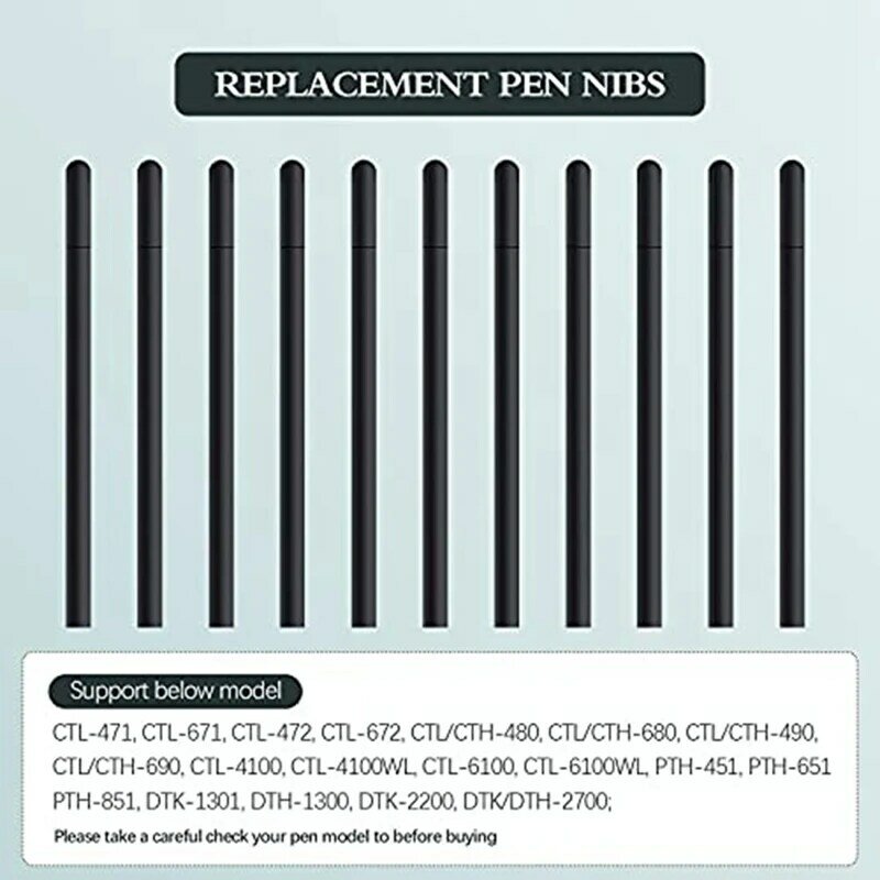 قلم قياسي Nibs استبدال ، قطع غيار استبدال أسود ، عبوات القلم الملء ، متوافق مع الخيزران CTL471 CTL671 CTL672 CTH480 ، 20 قطعة