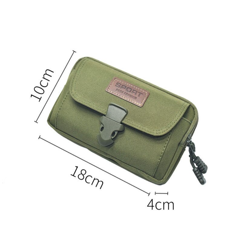 محفظة هاتف محمول كاجوال من قماش أكسفورد ، حقيبة جري متعددة الوظائف ، حقيبة خصر أفقية ورأسية ، كاكي ، أسود ، أخضر