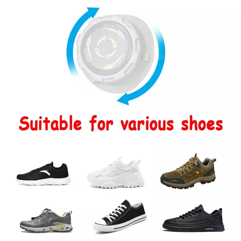 سلك معدني دوار التلقائي مشبك حبل الحذاء ، أحذية رياضية أربطة الحذاء للأطفال والكبار ، لا التعادل الأربطة الأحذية ، قفل سريع الحذاء ، 1 زوج