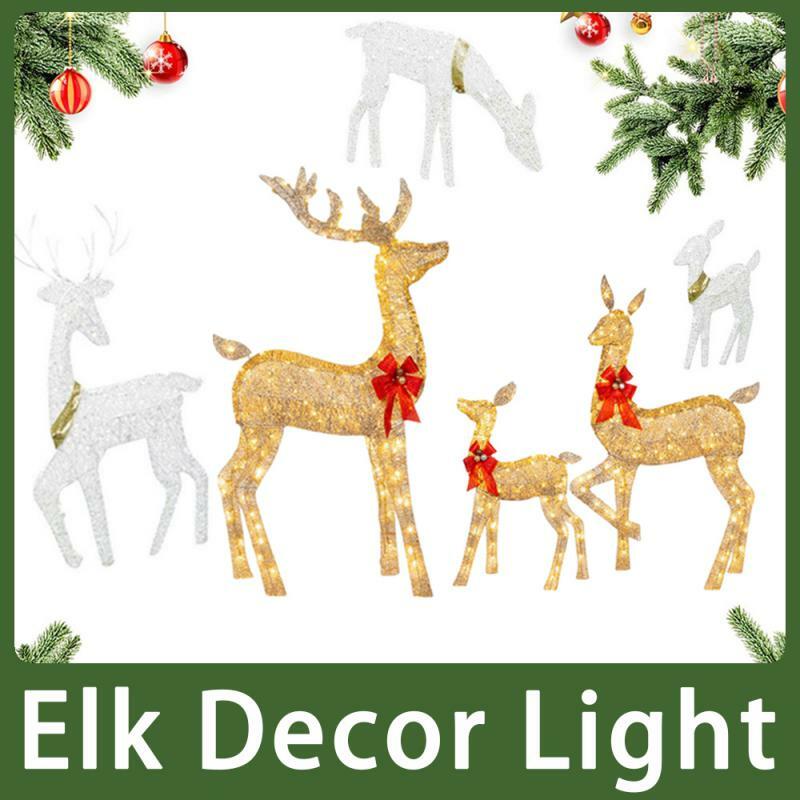 كبير في الهواء الطلق LED عيد الميلاد الرنة ، ديكور المنزل الخفيفة مع الصنوبر ، الصنوبر غرفة الديكور ، مشرق الأيائل ، 2023