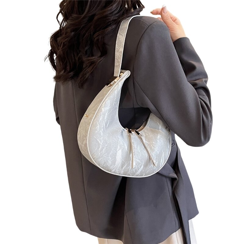 حقيبة يد نسائية بسيطة للإبط ومحفظة من جلد البولي يوريثان حقيبة كتف للتسوق