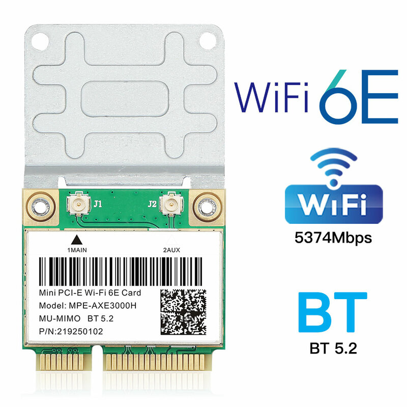 5374Mbps واي فاي 6 Bluetooth5.0 ثلاثي الفرقة 2.4G/5G/6Ghz 802.11AC محول لاسلكي AX210 Mini PCI-E شبكة Wlan AXE3000H بطاقة الشبكة