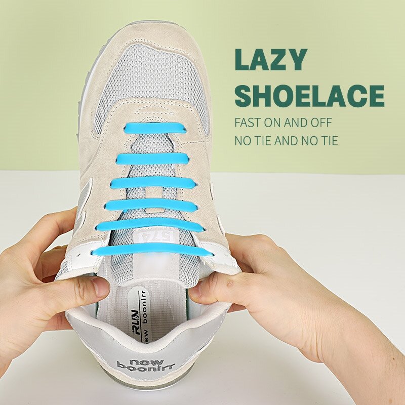 12 قطعة أربطة الحذاء الجديدة كسول مطاطا سيليكون أربطة الحذاء لا التعادل الحذاء الأربطة RT-005