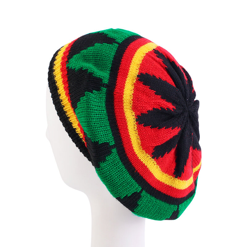 قبعة نسائية جديدة الهيب هوب متعددة الألوان مخططة قبعات بوب مارلي ريغي موضة جديدة من الصوف بألوان قوس قزح قبعة جامايكية بونيه