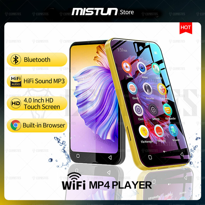 واي فاي أندرويد MP4 مشغل MP3 بلوتوث 4.0 "كامل اللمس ISP شاشة HiFi الصوت Mp3 مشغل موسيقى FM/مسجل/متصفح/دعم ماكس 512G