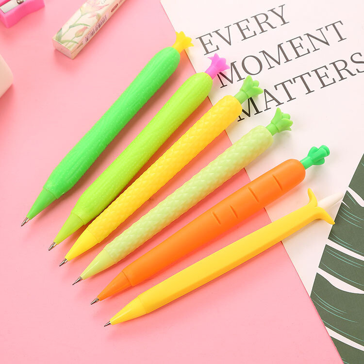 2 قطعة الكرتون الفاكهة قلم رصاص ميكانيكي الخضروات الميكانيكية قلم رصاص مضحك القرطاسية Kawaii اللوازم المدرسية