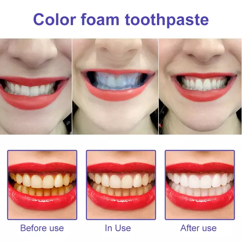 V34 معجون أسنان أرجواني لتبييض الأسنان ، إزالة نفس منعش ، تنظيف بقع الأسنان ، نظافة الفم ، التبييض والتبييض ، 30 *