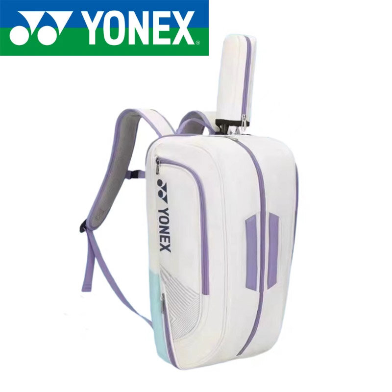 Yonex-حقيبة ظهر مضرب تنس الريشة متعددة الوظائف ، رياضة مضرب تنس الريشة ، حقيبة كتف جلدية للتنس ، جودة عالية ، 4-6 قطع