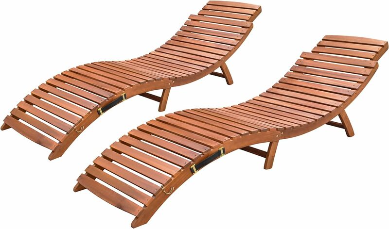كرسي صالة خشبي قابل للطي خارجي ، كرسي فناء مقاوم للماء ، كرسي صالة حمام سباحة ، 1 أو 2 قطعة