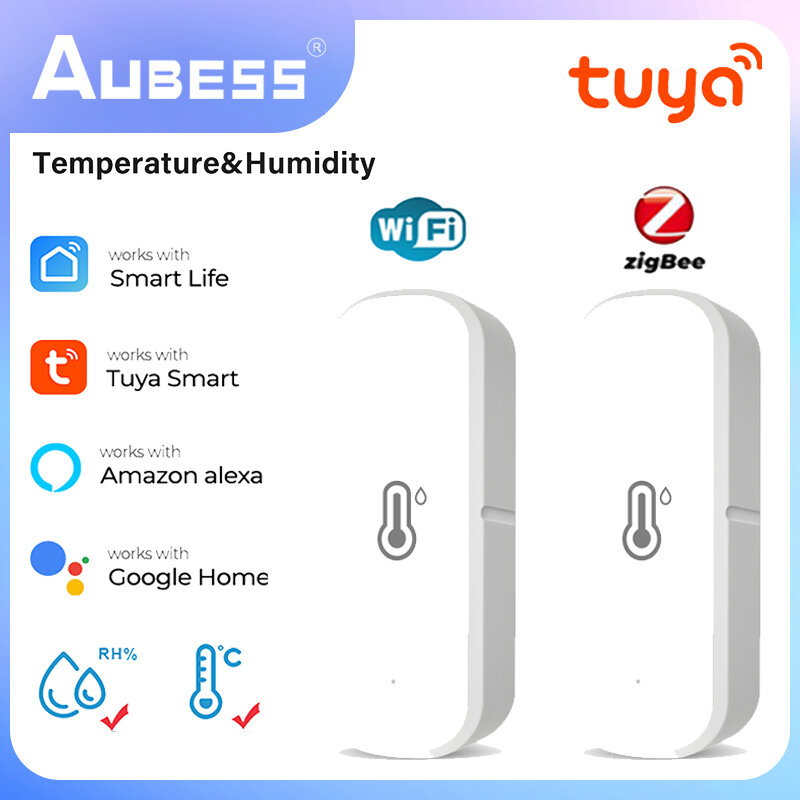 تويا زيجبي/واي فاي الذكية استشعار درجة الحرارة والرطوبة بطارية تعمل بالطاقة زيجبي المنزل الذكي الأمن العمل مع أليكسا جوجل الرئيسية