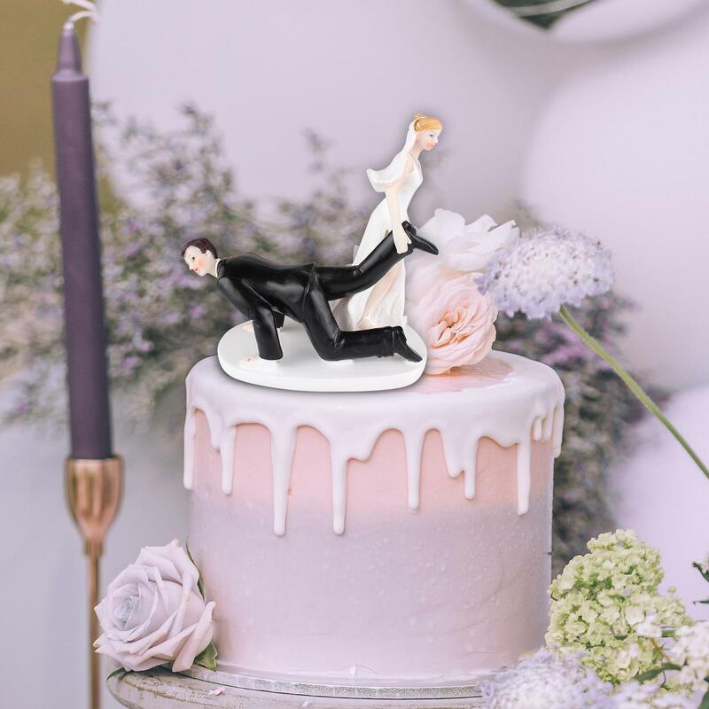كعكة الزفاف توبر لحفل الذكرى ، مضحك زوجين تمثال ، عمل فني فريد ، العروس والعريس ، زوجين تمثال
