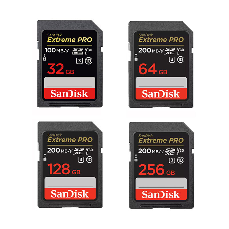 سانديسك-اكستريم برو اس دي كارد ، بطاقة ذاكرة ، 32 جيجابايت ، 64 جيجابايت ، 128 جيجابايت ، 256 جيجابايت ، SDHC ، SDXC ، UHS-I ، C10 ، 100 متر/الثانية ، 200 ميجابت في الثانية ، U3 ، V30 ، 4K للكاميرا ، DV ، SLR