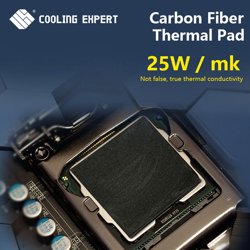 لوحة حرارية 25 واط/MK ألياف الكربون لوحة حرارية وحدة المعالجة المركزية/GPU بطاقة جرافيكس اللوحة لوحة التبريد متعددة الحجم 10x1 0/40x4 0/30x3 0/20x20mm