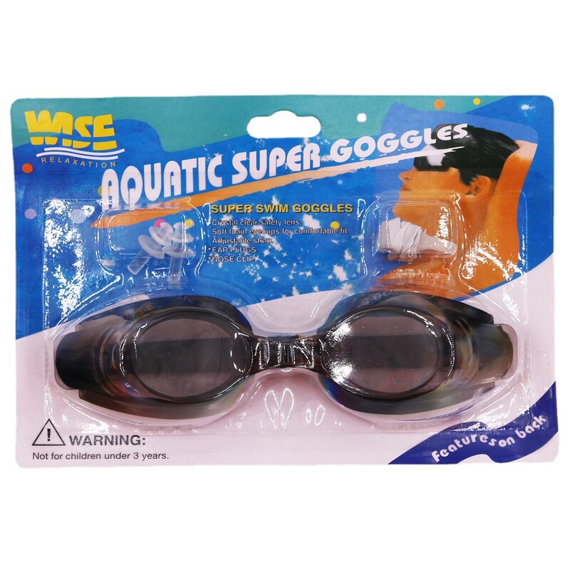 6 ألوان العالمي نظارات الوقاية للسباحة للكبار النساء الرجال مقاوم للماء نظارات سباحة نظارات الغوص مع سدادات مشبك الأنف