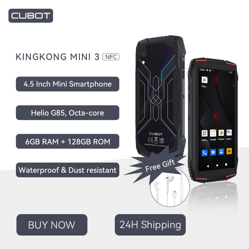 Cubot KingKong MINI 3 ، هاتف ذكي صغير بحجم 4.5 بوصة ، android 12 ، Helio G85 ، ثماني النواة ، 6GB RAM ، 128GB ROM ، هاتف ذكي متين مقاوم للماء ، NFC ، ثنائي الشريحة ، هاتف 4G ، كاميرا 20 ميجابكسل, mini smartphone, GPS