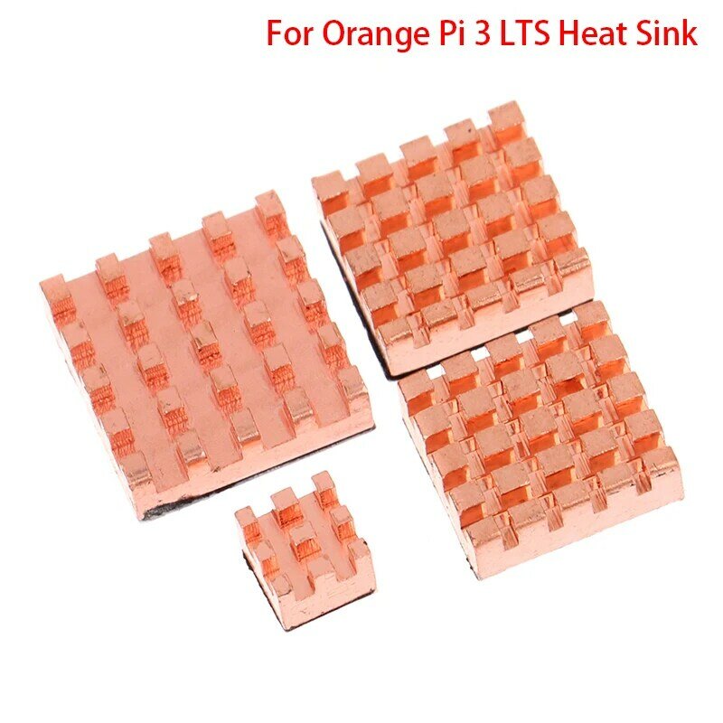 4 قطعة/المجموعة النحاس النقي المبرد ل Orange Pi 3 LTS وحدة المعالجة المركزية رقاقة التبريد بالوعة الحرارة عدة