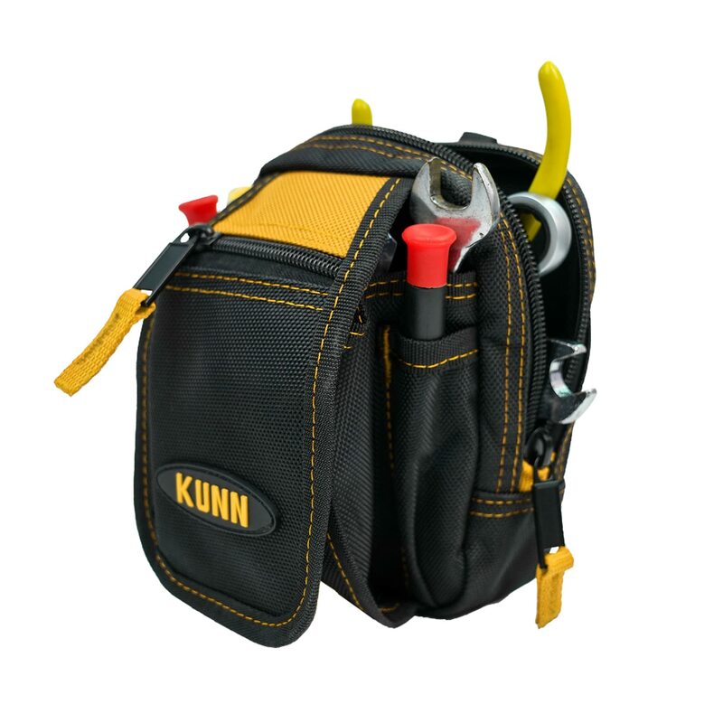 حقيبة أدوات مع جيوب مختلفة الحجم وثونغ الشريط الكهربائي ، حامل المطرقة ، حقيبة أدوات الكهربائيين