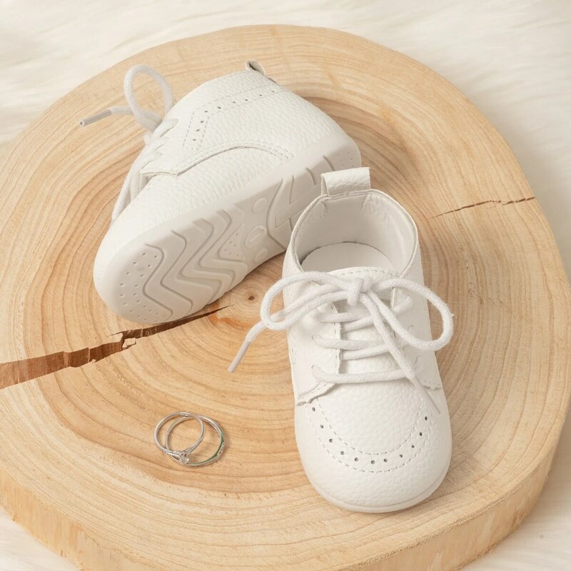 KIDSUN-أحذية كلاسيكية من الجلد الصناعي للأطفال والأولاد والبنات ، أحذية المشي الأولى ، نعل مطاطي ناعم ، مضاد للانزلاق ، لحديثي الولادة ، سرير أطفال ، أطفال