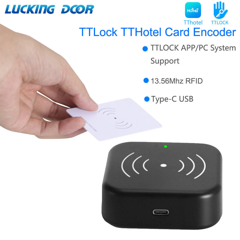 قارئ البطاقة الذكية TTLOCK NFC 13.56 متر M1 IC قارئ البطاقة الماسح الضوئي رقاقة تتفاعل لفندق TT نظام تأجير TT